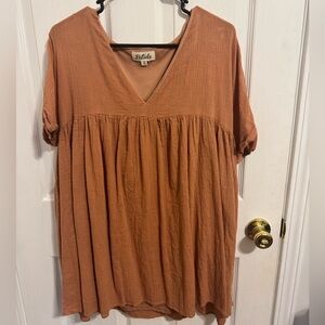 Listicle Women's Terracotta Babydoll Dress